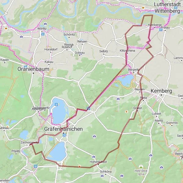 Map miniature of "The Mining Legacy" cycling inspiration in Sachsen-Anhalt, Germany. Generated by Tarmacs.app cycling route planner