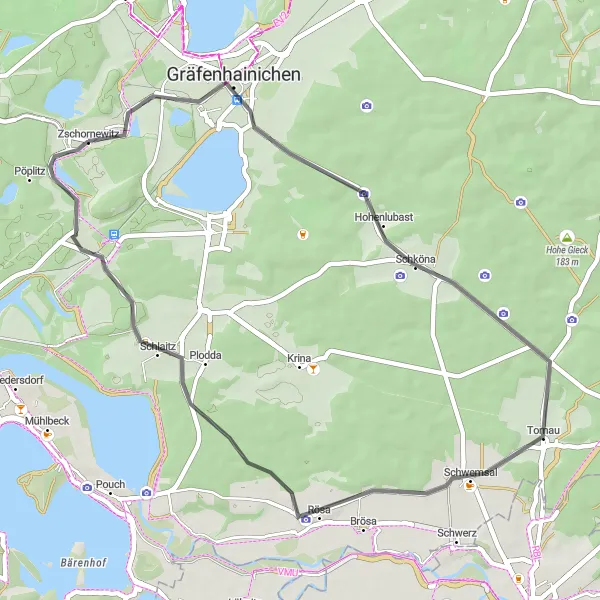 Map miniature of "Road of Endurance" cycling inspiration in Sachsen-Anhalt, Germany. Generated by Tarmacs.app cycling route planner