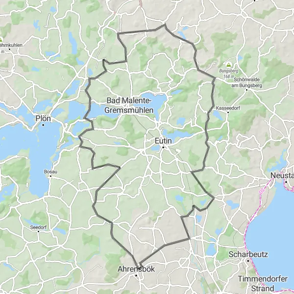 Karten-Miniaturansicht der Radinspiration "Wege durch die Natur und Kultur" in Schleswig-Holstein, Germany. Erstellt vom Tarmacs.app-Routenplaner für Radtouren