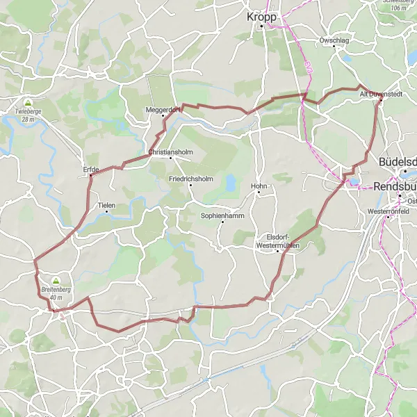 Map miniature of "Alt Duvenstedt - Distinctive Nature Tour" cycling inspiration in Schleswig-Holstein, Germany. Generated by Tarmacs.app cycling route planner