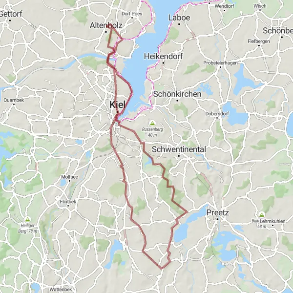 Karten-Miniaturansicht der Radinspiration "Kiel vom Balkon aus: Entdecken Sie den Wiker Balkon" in Schleswig-Holstein, Germany. Erstellt vom Tarmacs.app-Routenplaner für Radtouren