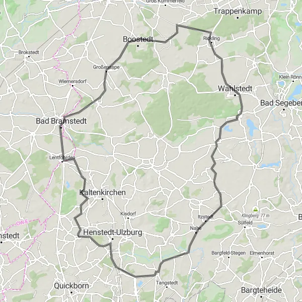 Karten-Miniaturansicht der Radinspiration "Bike-Tour nach Boostedt" in Schleswig-Holstein, Germany. Erstellt vom Tarmacs.app-Routenplaner für Radtouren