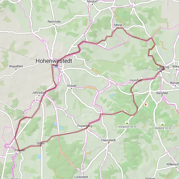Karten-Miniaturansicht der Radinspiration "Rundtour durch Aukrug und Umgebung" in Schleswig-Holstein, Germany. Erstellt vom Tarmacs.app-Routenplaner für Radtouren