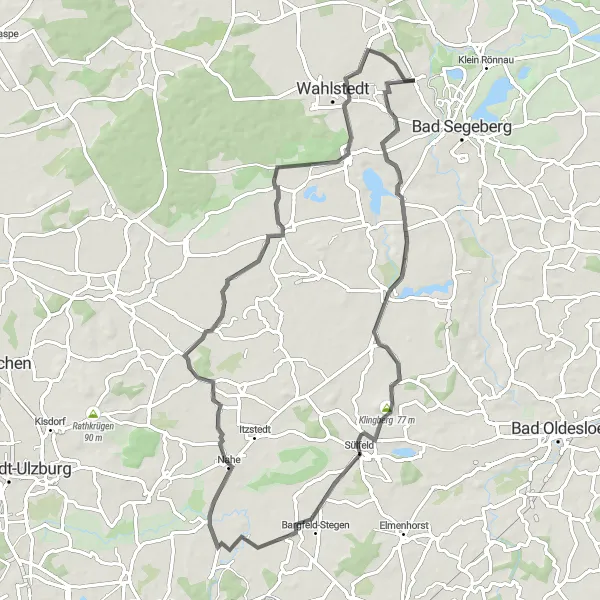Map miniature of "Countryside Charm" cycling inspiration in Schleswig-Holstein, Germany. Generated by Tarmacs.app cycling route planner