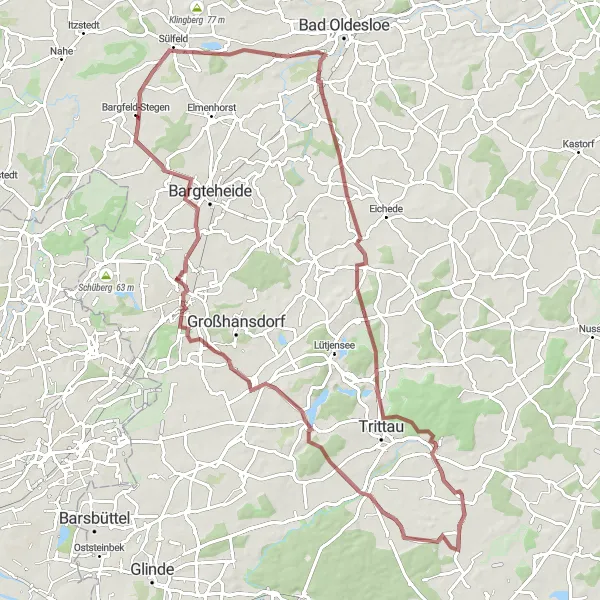 Karten-Miniaturansicht der Radinspiration "Rundtour Richtung Norden" in Schleswig-Holstein, Germany. Erstellt vom Tarmacs.app-Routenplaner für Radtouren