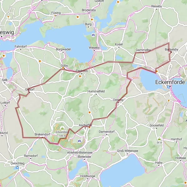 Map miniature of "Coastal Charm and Agricultural Delights" cycling inspiration in Schleswig-Holstein, Germany. Generated by Tarmacs.app cycling route planner