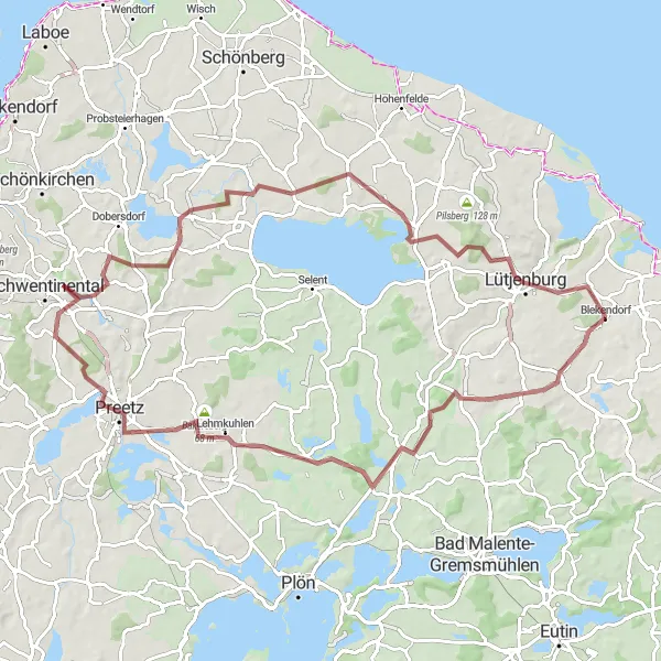 Karten-Miniaturansicht der Radinspiration "Entdeckerische Schleswig-Holstein-Tour" in Schleswig-Holstein, Germany. Erstellt vom Tarmacs.app-Routenplaner für Radtouren