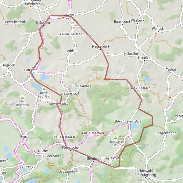 Map miniature of "Blekendorf to Bungsberg Loop" cycling inspiration in Schleswig-Holstein, Germany. Generated by Tarmacs.app cycling route planner