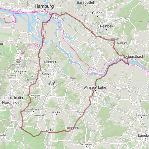 Map miniature of "Nature and History" cycling inspiration in Schleswig-Holstein, Germany. Generated by Tarmacs.app cycling route planner