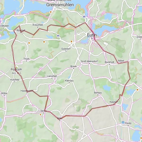 Map miniature of "Bebensund Loop" cycling inspiration in Schleswig-Holstein, Germany. Generated by Tarmacs.app cycling route planner