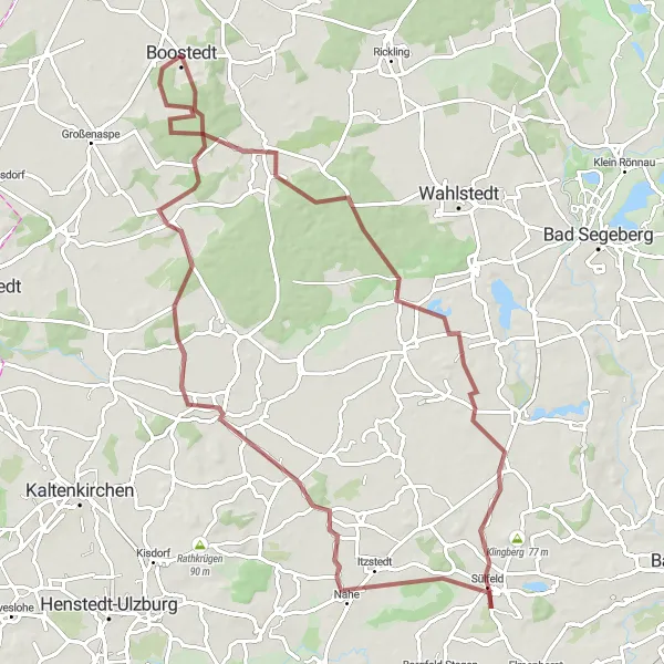 Karten-Miniaturansicht der Radinspiration "Gravel-Tour nach Groß Niendorf und Sievershütten" in Schleswig-Holstein, Germany. Erstellt vom Tarmacs.app-Routenplaner für Radtouren