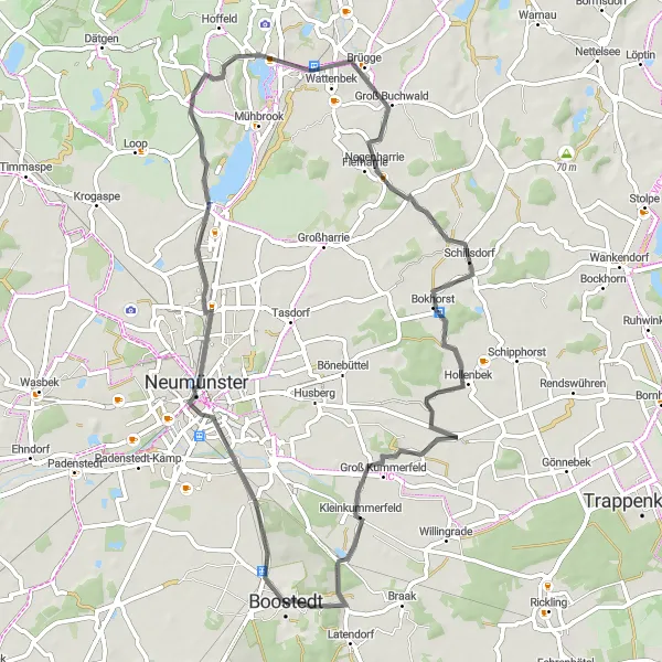 Map miniature of "Countryside Escape" cycling inspiration in Schleswig-Holstein, Germany. Generated by Tarmacs.app cycling route planner