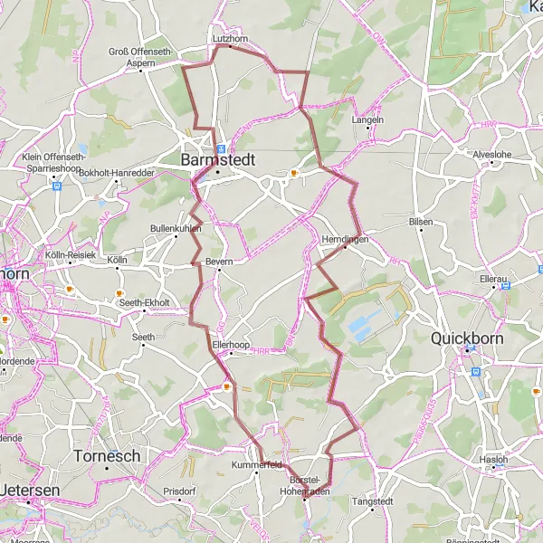 Map miniature of "Gravel Discovery" cycling inspiration in Schleswig-Holstein, Germany. Generated by Tarmacs.app cycling route planner
