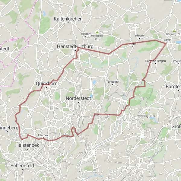 Map miniature of "Gravel Adventure" cycling inspiration in Schleswig-Holstein, Germany. Generated by Tarmacs.app cycling route planner