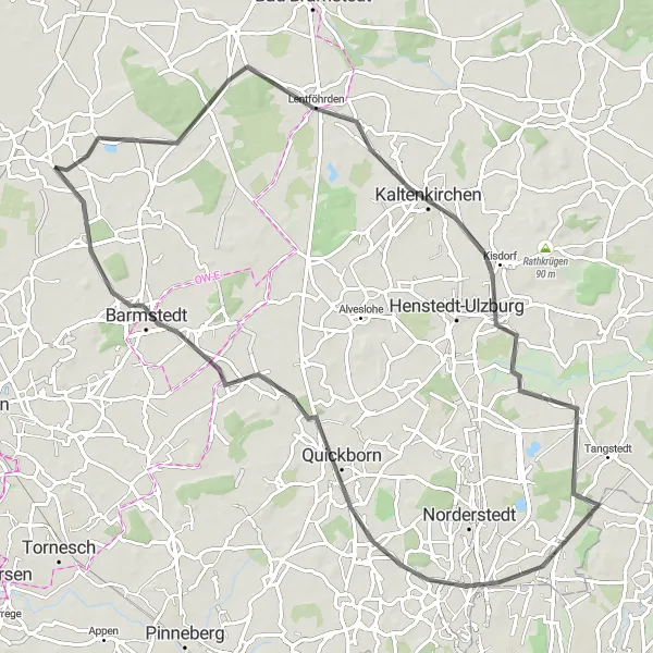 Map miniature of "Brande-Hörnerkirchen Loop" cycling inspiration in Schleswig-Holstein, Germany. Generated by Tarmacs.app cycling route planner