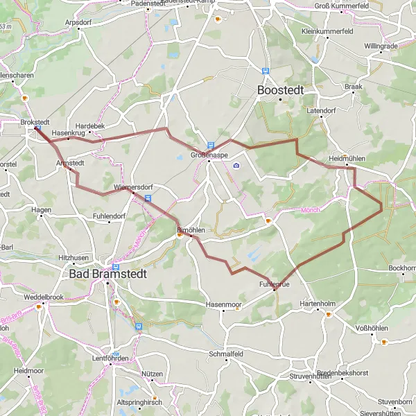 Map miniature of "Hasenkrug Loop" cycling inspiration in Schleswig-Holstein, Germany. Generated by Tarmacs.app cycling route planner