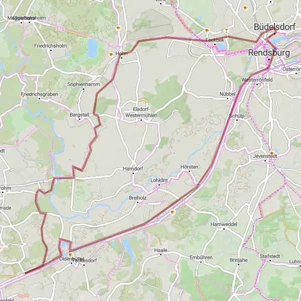 Map miniature of "Gravel Adventure" cycling inspiration in Schleswig-Holstein, Germany. Generated by Tarmacs.app cycling route planner