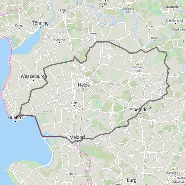Map miniature of "From Wetlands to Historic Landmarks" cycling inspiration in Schleswig-Holstein, Germany. Generated by Tarmacs.app cycling route planner