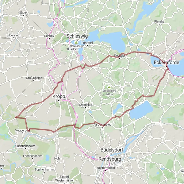 Map miniature of "Gravel Adventure" cycling inspiration in Schleswig-Holstein, Germany. Generated by Tarmacs.app cycling route planner