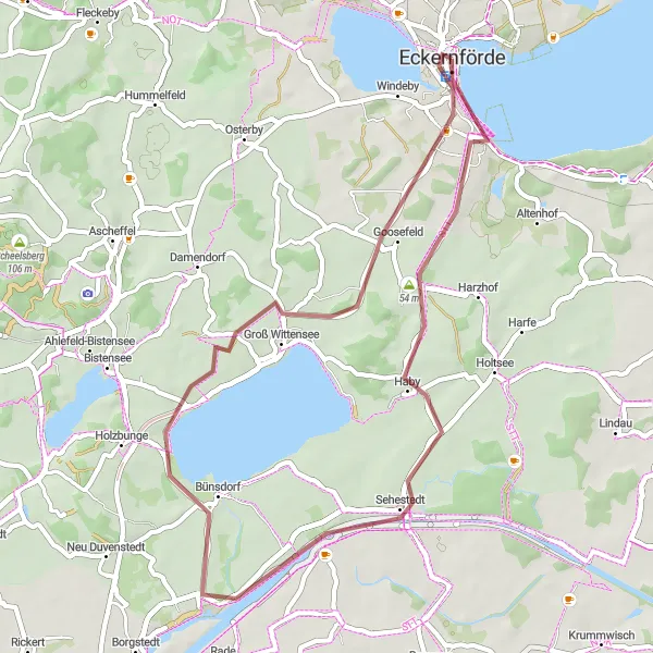 Map miniature of "Off-Road Adventure: Exploring the Gravel Trails of Schleswig-Holstein" cycling inspiration in Schleswig-Holstein, Germany. Generated by Tarmacs.app cycling route planner
