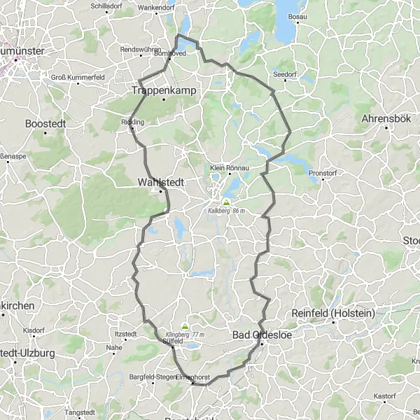 Karten-Miniaturansicht der Radinspiration "Tour um den Schmalensee" in Schleswig-Holstein, Germany. Erstellt vom Tarmacs.app-Routenplaner für Radtouren