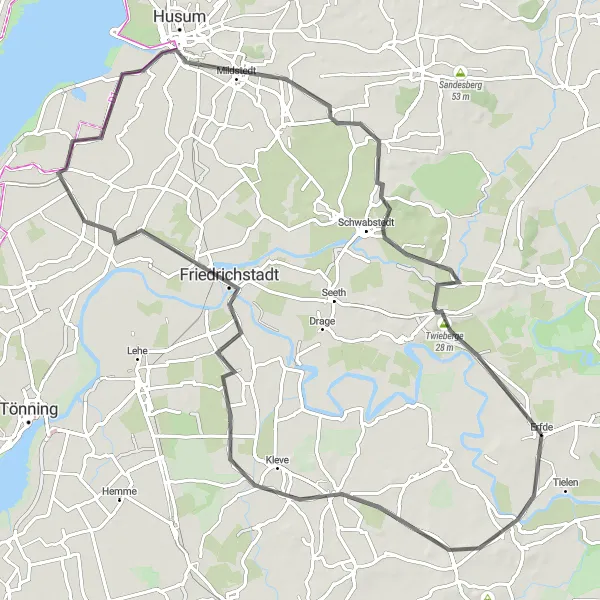 Karten-Miniaturansicht der Radinspiration "Erfde-Rundfahrt durch Schleswig-Holstein" in Schleswig-Holstein, Germany. Erstellt vom Tarmacs.app-Routenplaner für Radtouren