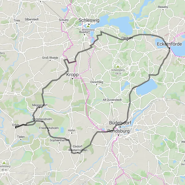 Karten-Miniaturansicht der Radinspiration "Rundtour um Erfde" in Schleswig-Holstein, Germany. Erstellt vom Tarmacs.app-Routenplaner für Radtouren