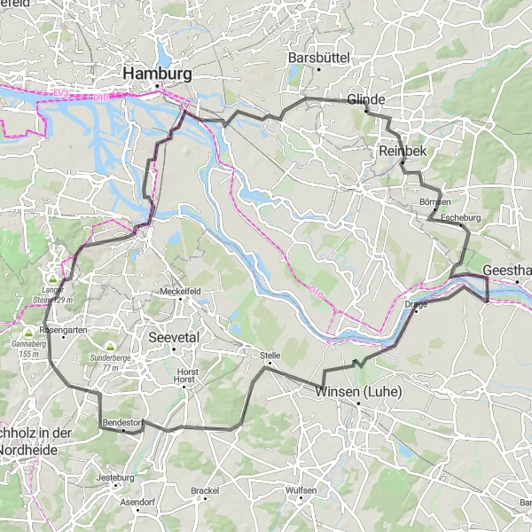 Karten-Miniaturansicht der Radinspiration "Roadtrip nach Drage" in Schleswig-Holstein, Germany. Erstellt vom Tarmacs.app-Routenplaner für Radtouren