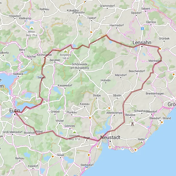 Map miniature of "Gravel Adventure Exploring Nature" cycling inspiration in Schleswig-Holstein, Germany. Generated by Tarmacs.app cycling route planner