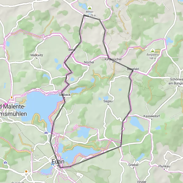 Map miniature of "Witten-Berg Adventure" cycling inspiration in Schleswig-Holstein, Germany. Generated by Tarmacs.app cycling route planner