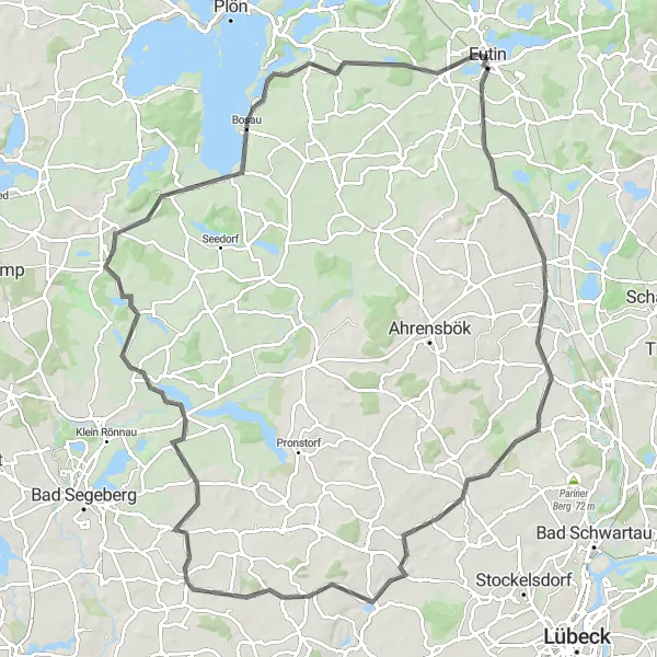 Map miniature of "Castle Loop with Scenic Vistas" cycling inspiration in Schleswig-Holstein, Germany. Generated by Tarmacs.app cycling route planner