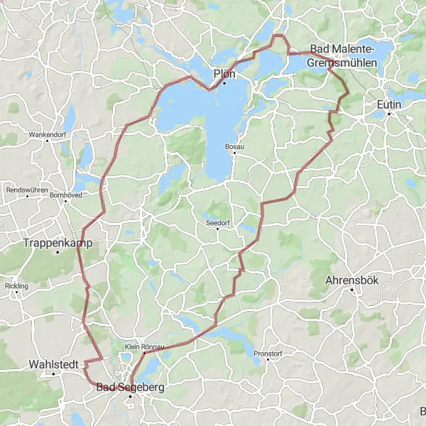 Map miniature of "Gravel Adventure: From Negernbötel to Berlin" cycling inspiration in Schleswig-Holstein, Germany. Generated by Tarmacs.app cycling route planner