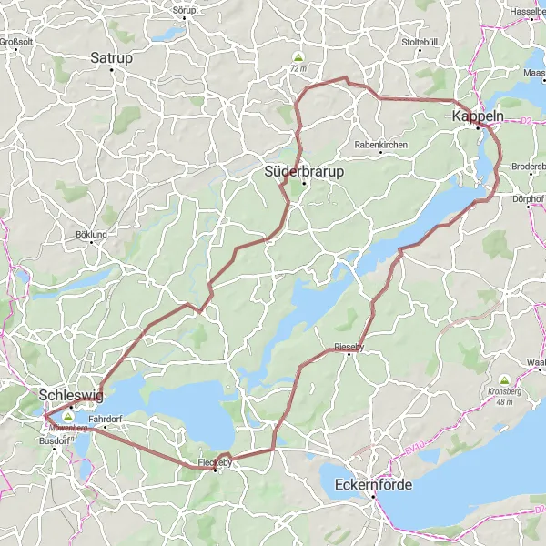 Map miniature of "Gravel Adventure" cycling inspiration in Schleswig-Holstein, Germany. Generated by Tarmacs.app cycling route planner