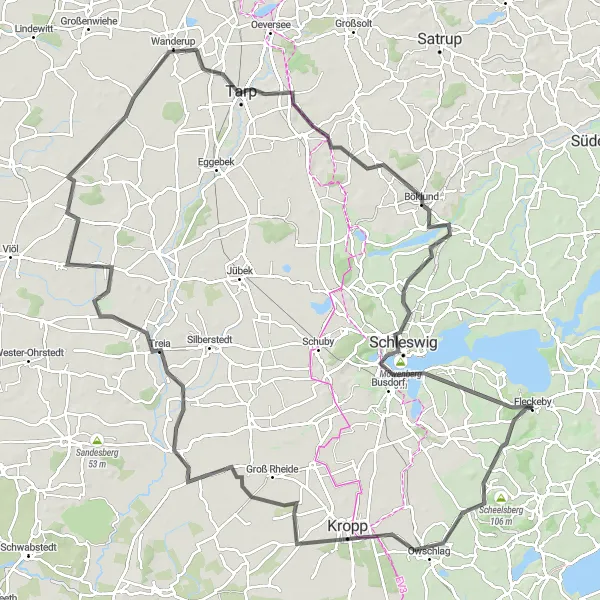 Map miniature of "Scenic Road Cycling in Schleswig-Holstein" cycling inspiration in Schleswig-Holstein, Germany. Generated by Tarmacs.app cycling route planner