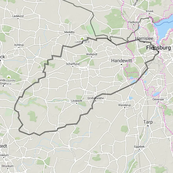 Map miniature of "Tranquil Countryside and Hidden Gems" cycling inspiration in Schleswig-Holstein, Germany. Generated by Tarmacs.app cycling route planner