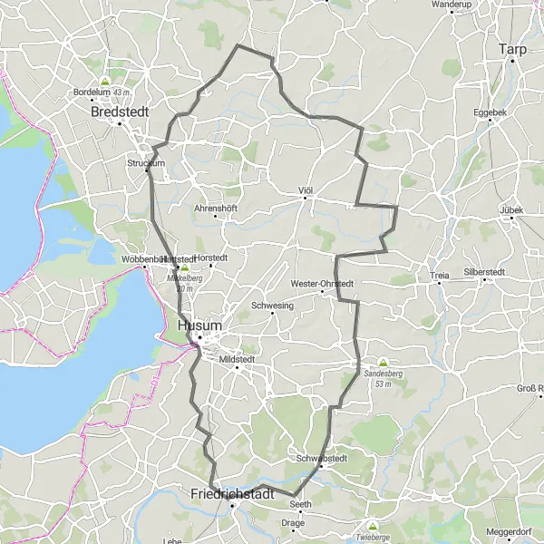 Karten-Miniaturansicht der Radinspiration "Radweg zu den Modellbahnzauber-Städten" in Schleswig-Holstein, Germany. Erstellt vom Tarmacs.app-Routenplaner für Radtouren