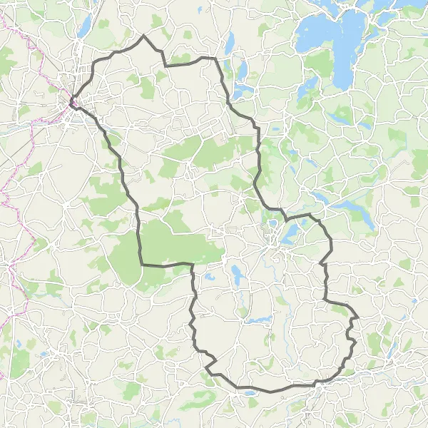 Map miniature of "Neumünster Loop" cycling inspiration in Schleswig-Holstein, Germany. Generated by Tarmacs.app cycling route planner