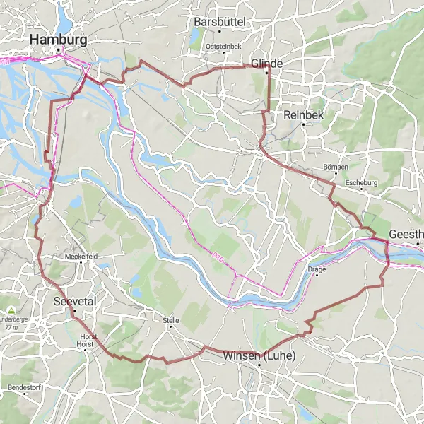 Map miniature of "Gravel Adventure through Schleswig-Holstein's Nature" cycling inspiration in Schleswig-Holstein, Germany. Generated by Tarmacs.app cycling route planner