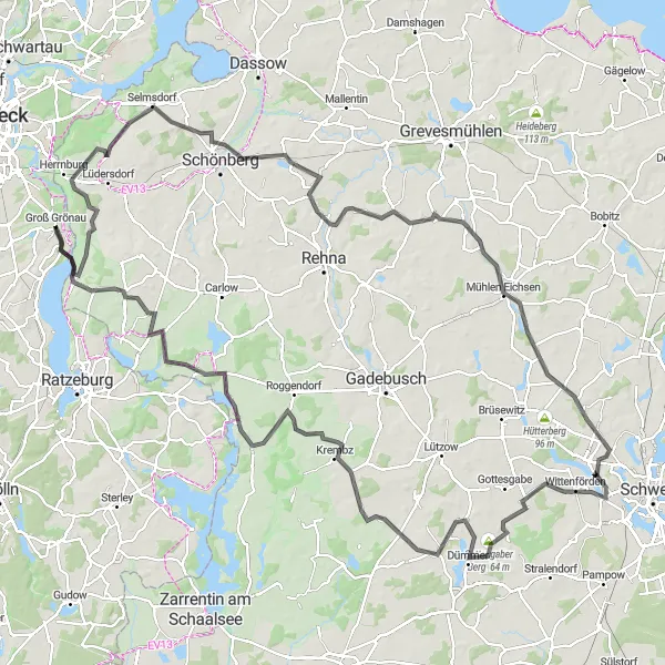 Karten-Miniaturansicht der Radinspiration "Küstenstraße und Landesinneres" in Schleswig-Holstein, Germany. Erstellt vom Tarmacs.app-Routenplaner für Radtouren