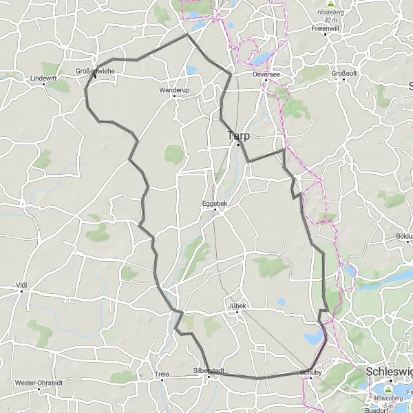 Map miniature of "Sculptures and Countryside" cycling inspiration in Schleswig-Holstein, Germany. Generated by Tarmacs.app cycling route planner