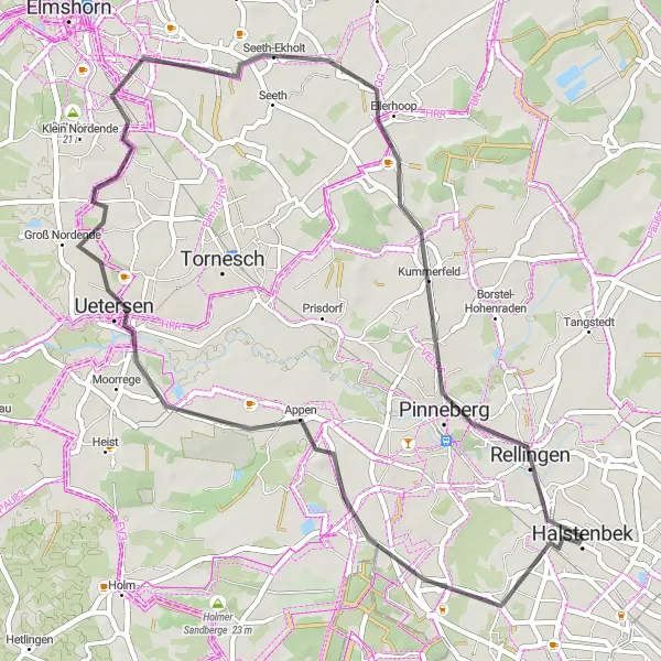 Map miniature of "Waldenau-Datum Loop" cycling inspiration in Schleswig-Holstein, Germany. Generated by Tarmacs.app cycling route planner