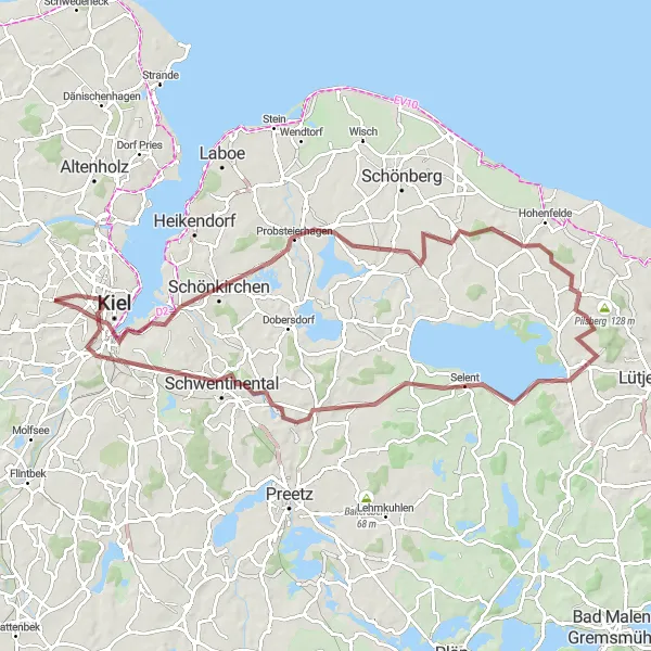 Map miniature of "Hilltops and Hidden Gems" cycling inspiration in Schleswig-Holstein, Germany. Generated by Tarmacs.app cycling route planner