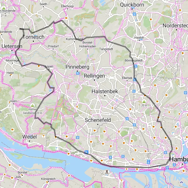 Map miniature of "Othmarschen Adventure Ride" cycling inspiration in Schleswig-Holstein, Germany. Generated by Tarmacs.app cycling route planner