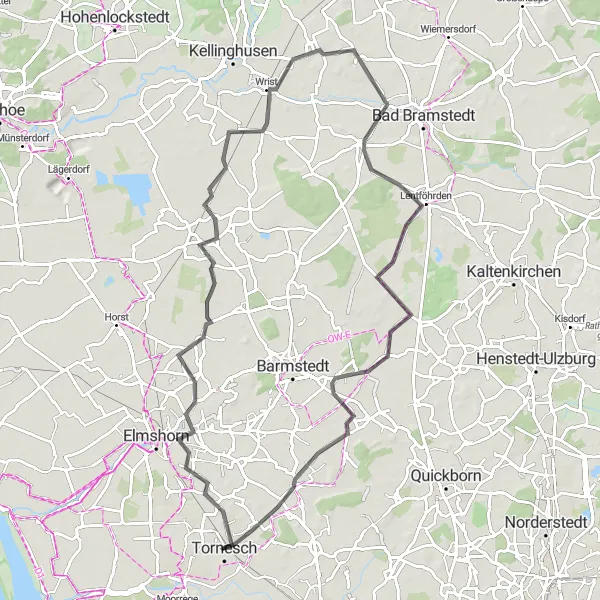 Map miniature of "Weddelbrook Loop" cycling inspiration in Schleswig-Holstein, Germany. Generated by Tarmacs.app cycling route planner