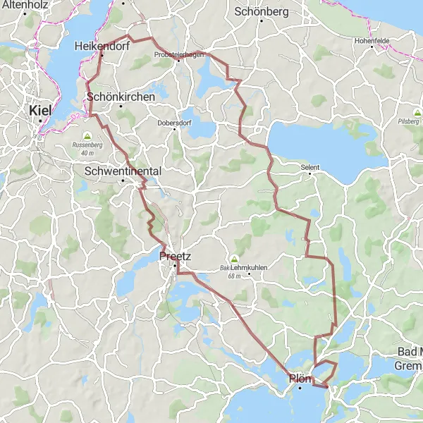 Map miniature of "Stoltenberg Challenge" cycling inspiration in Schleswig-Holstein, Germany. Generated by Tarmacs.app cycling route planner