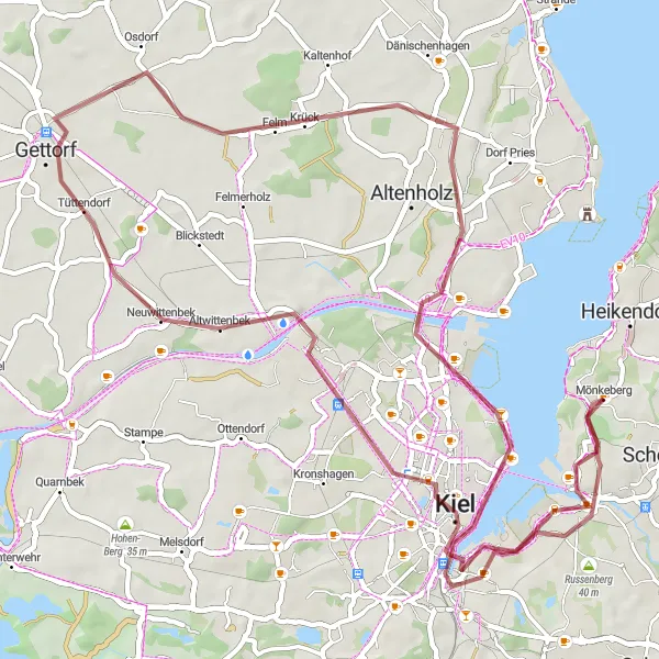 Map miniature of "Coastal Explorer" cycling inspiration in Schleswig-Holstein, Germany. Generated by Tarmacs.app cycling route planner