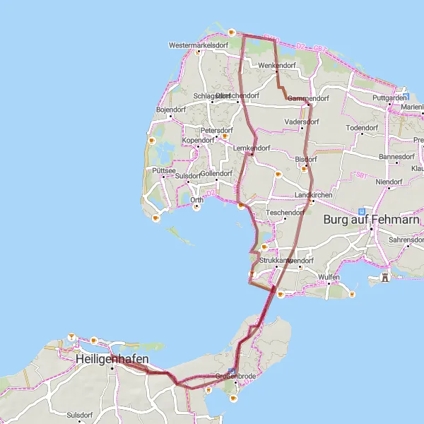 Map miniature of "Discovering Fishing Villages and Natural Beauty" cycling inspiration in Schleswig-Holstein, Germany. Generated by Tarmacs.app cycling route planner