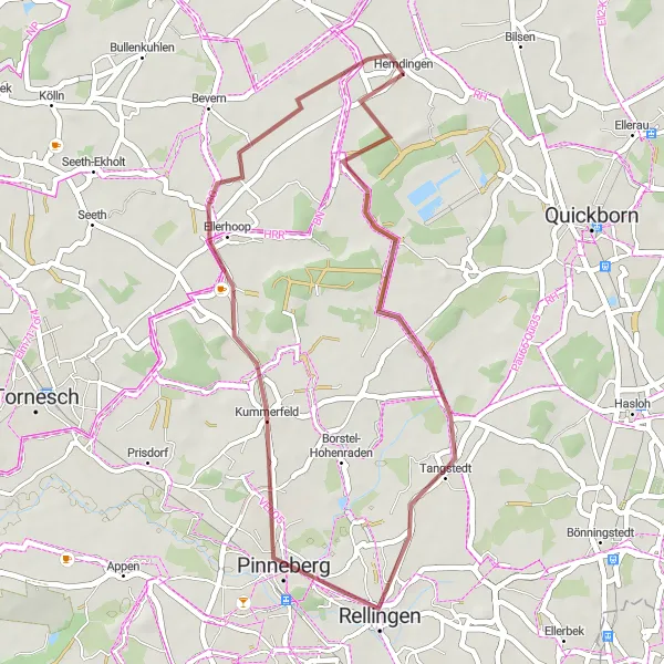 Map miniature of "Tangstedt-Pinneberg-Ellerhoop Loop" cycling inspiration in Schleswig-Holstein, Germany. Generated by Tarmacs.app cycling route planner