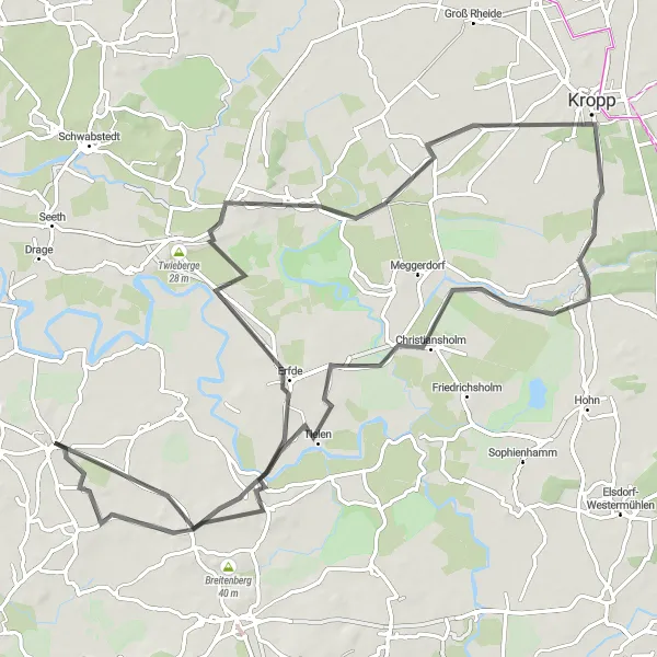 Map miniature of "Cycling Through Natural Beauty" cycling inspiration in Schleswig-Holstein, Germany. Generated by Tarmacs.app cycling route planner