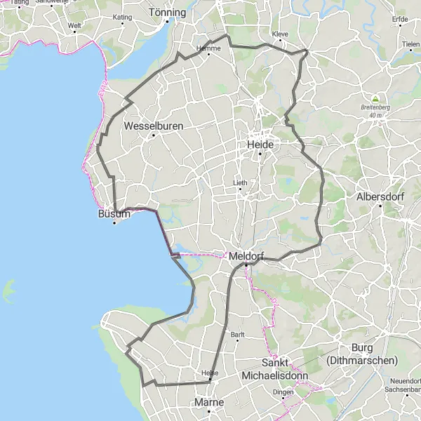 Map miniature of "Hill Country Excursion" cycling inspiration in Schleswig-Holstein, Germany. Generated by Tarmacs.app cycling route planner